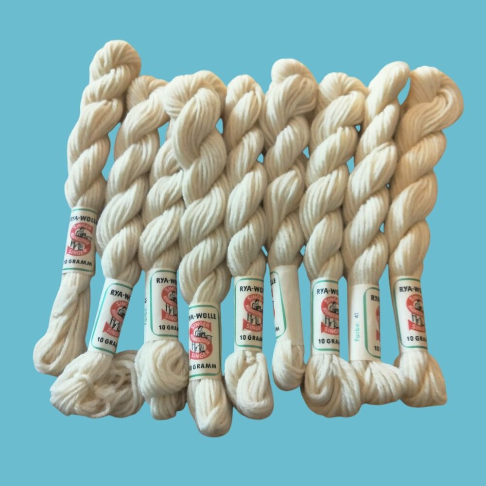 Singer Rya Wolle Tapestry Wool 10g Cream Yarn Color 41 Germany Skein Lot 10